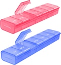AUVON 2 Pack Weekly Pill Organizer, Dual-Color Large Pill Case Set för Multiple Pill Tracking, Pill Box 7 Day for Travel, Pill Container för hemmabruk för att hålla vitaminer, tillägg, Mediciner
