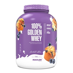 Maxler 100% Golden Whey Protein - 24g Protein per servering - Premium Whey Protein Powder för Pre Post Workout - Fast-Absorbing Whey Concentrate, Isolate & Hydrolysate Blend - Blueberry Muffin 5 lb