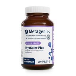 Metagenics MyoCalm Plus - Muscle Relaxation & Stress Support med Passionflower, Valerian, Lemon Balm, Magnesium & Calcium - Stöder sömnkvalitet - Non-GMO, Gluten-Free, Vegetarian - 180 tabletter