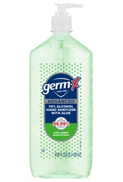 Germ-X Advanced Hand Sanitizer med Aloe och Vitamin E, Icke-torr Moisturizing Gel, Instant och No Rinse Formel, Pump Bottle, Tillbaka till skolmaterial, 1 Liter