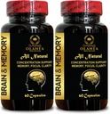 Memory Pills for Brain - Brain Booster Supplements for Memory, Focus, Clarity, Energy, Performance, Supports Healthy Brain Function, Memory & Immunitty - 2 flaskor 120 kapslar