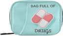 Naanle Medical Pills Pill Box 7 Day Case Bag Travel Organizer med Zipper Portable Weekly Compact Size för vitamin Supplement Holder En tecknad blåvit 4,6 x 3,14 x 1,88 tum, 1,0 greve