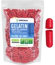 XPRS Nutra Size 0 Empty Capsules - 500 greve Empty Gelatin Capsules - Pills DIY Capsule Filling - Pure Bovine Fillable Pill Gel Caps för Do-It-Yourself Supplements (Red)