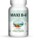 Maxi Health B-6 - Vitamin B6-100 mg hjärt-kärlhälsa - 100 tabletter - Kosher (100 greve)