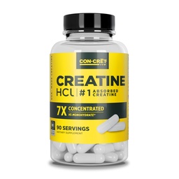 CON-CRET Creatine HCl Capsules | Muscle, Cognitive, Cellular Energy Support | No Bloating or Cramps | USA Made & NSF Certified | Kreatinpiller (90 ct)
