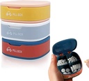 3PCS Pill Box 4 Compartments Pill Organizer Travel Pill Case Portable Pill Container Weekly Pill Holder för Pills Vitamin Oil (Blå + Rosa + Vit)