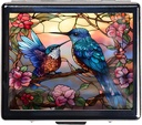 7 dagar Chromed Shiny Silver Pill Organizer med spegel Inuti har 8 separata kompartement rektangel 7 dagar Pill Box Pill Case (Humming Birds)