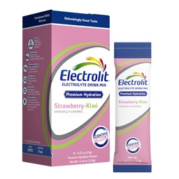 Electrolit Electrolytes Powder Packets, Strawberry Kiwi 8 Pack, Powdered Hydration Packets för Dehydration & Rehydration, Post Workout smaksatt Hydrating Drink Mix, Gluten Free Water Enhancer Sticks
