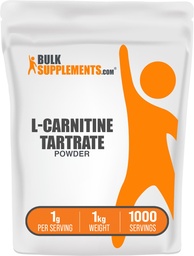 BulkSupplements.com L-Carnitine Tartrate Powder - Amino Acid Powder, Carnitine Supplement - Unflavored & Gluten Free, 1g per Servering, 1kg (2,2 lbs) (Pack av 1)
