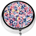 IBILIU Medicine Pill Case Watercolor Floral Colorful Scatter Flowers Portable Pill Box för Pocket Metal Medicine Vitamin Organizer 3 Compartment