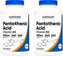 Nutricost Pantothenic Acid (Vitamin B5) 500mg, 240 kapslar (2 flaskor)
