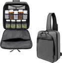 Cross-Body Hands-Free Modular Pill Bottle Organizer, Medicine Bag, Case, Carrier för mediciner, vitaminer och medicinska förnödenheter - Heather Gray (utan lås)