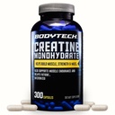 BodyTech Creatine Monohydrate Capsules, Micronized, 2250 MG, 300 Capsules