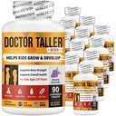 NuBest Doctor Taller Kids - Stöd Bone Styrka med Multivitaminer, Multimineraler, Calcium - Premium Formel för Ålder 2 till 9 - Grape smak - 12 Pack | 18 månader Supply