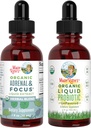MaryRuth Organics Probiotic Supplement för kvinnor Män Barn & Adrenal Health & Focus Supplement, 2-Pack Bundle, Digestive & Gut Health, Cortisol Health, Stress Relief, Focus Nootropic Brain Supplement