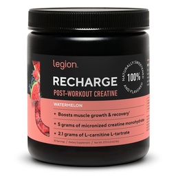 LEGION Recharge Post Workout Supplement - All Natural Muscle Builder & Recovery Drink med Micronized Creatine Monohydrate. Naturligt sötad och smaksatt, säker och hälsosam (Watermelon, 30 Serve)