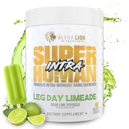 ALPHA LION Superhuman Intra Workout Powder för män och kvinnor, Amino Acids Drink, Muscle Recovery Supplement, BCAA Powder, Electrolytes & Hydration Mix (42 portioner, Lime Flavor)
