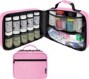 Stor Padded Pill Bottle Organizer, Medicine Bag, Case, Carrier för mediciner, vitaminer och medicinska förnödenheter - Travel Medicine Organizer och Home Storage Med Bag - Rosa (utan lås)