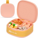 Naturetouch Pill Organizer, 4 gånger om dagen Portable Pill Box, Food Grade Daily Pill Case för kvinnor och män som håller vitamin, medicin, tillägg, rosa