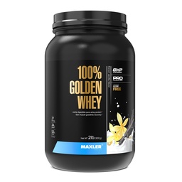 Maxler 100% Golden Whey Protein - 24g Protein per servering - Premium Whey Protein Powder för Pre Post Workout - Fast-Absorbing Whey Concentrate Isolate Hydrolysate Blend - Franska Vanilla Protein 2lb