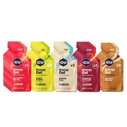 GU Energy Original Sports Nutrition Energy Gels, 24-Count, Vegan, Gluten-Free, Kosher och Dairy-Free On-the-Go Energy för alla träningspass, sorterade koffeinfria smaker Variety Pack
