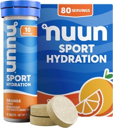 Nuun Sport Electrolyte tabletter med Magnesium, Calcium, kalium, klorid och natrium, Gluten Free & Vegan, Orange, 8 Pack (80 portioner totalt)