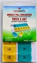 Extra Large Daily Pill Box - Weekly Pill Organizer med 7 Day AM / PM Twice a Day Storage Case med fristående resefack för vitaminer, kosttillskott och mediciner av Lifehapps
