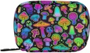Pill Box Mushroom Colorful 7 Day Pill Case Travel Pill Organizer Bag med Zipper Portable Weekly Vitamin Medicine Supplement Holder Pouch Bag