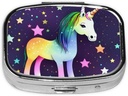 Pill Box, Small Pill Case för Purse & Pocket, Cute Medicine Organizer Travel Pillbox, Portable Pill Container Holder för att hålla vitaminer, Medicinering, fiskolja och kosttillskott, En-Horse Star
