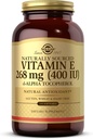 Solgar Vitamin E 268 mg (400 IU) - 250 Softgels - Naturally-Sourced Vitamin E as d-Alpha Tocopherol - Gluten Free, Dairy Free - 250 Servings