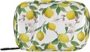 Watercolor Floral Lemon Pill Box 7 Day Pill Case Travel Pill Organizer Bag med Zipper Portable Weekly Case Compact Size för vitamin Supplement Holder