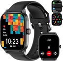 Smart Watch for Women Men(Answer/Make Call), Smartwatches with Heart Rate/SpO2/Sleep/Stress Monitor, IP68 Waterproof Activity Tracker för Android iPhone, 100+ Sports Fitness Watches (Black, 1,85)