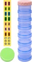 7 Day Pill Organizer Case Stackable Weekly Supplements Vitamins Pills Holder Dispenser Extra Large Translucent Blue med Label och One More Lids