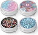 Pill Box 3 Compartment Small Pill Case,Portable for Pocket or Purse Pill Organizer Pill Container Holder to Hold Vitamins, Medication, Fish Oil and Supplements(4PCS)