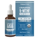 LMethylfolate 15mg Liquid + Methyl B12 Cofactor, High Potency Active 5-MTHF