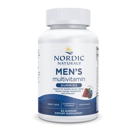 Nordic Naturals Men's Multivitamin Gummies, Mixed Berry - 60 Gummies - Stöd för friska ben, blodkärl, energi och immunitet - Non-GMO, Vegetarian - 30 portioner