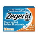 Zegerid OTC, 24-timmars Heartburn Relief, Acid Reflux Medicine och Antacid, behandlar Frequent Heartburn, Omeprazole 20mg + Sodium Bicarbonate, Proton Pump Inhibitor (PPI), 42 kapslar