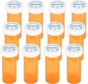 Plastmedicin Pill Bottles med barnresistenta Caps - Push Down och Turn - Prescription Vial, Medicine Container, Pill Cases Dispenser Organizers (12pcs, 6 Dram)