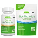 Super B-Complex 180 tabletter + Triple Magnesium Complex 180 tabletter Vegan Bundle, Methylated Sustained Release B Complex + High Absorption Chelated Magnesium Glycinate, Taurate & Citrate, av Igennus