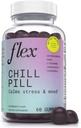 FLEX Chill Pill - Stress Relief - Balans - Hjälper till att koppla av - Ashwagandha - L-Theanin - GABA - Chamomile - Lemon Balm - Berry Flavor - Vegan-Friendly - Gluten-Free - 60 Gummies (Chill Pill)