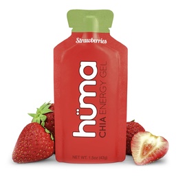 Huma Chia Energy Gel, jordgubbar, 12 Gels - Premier Sports Nutrition för uthållighet