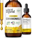 Wild & Organic Chamomile Tincture - Relaxing & Calming Chamomile Supplement - Liquid Flower Extract Drops - Vegan, Sugar & Alkoholfri - 2 fl oz