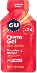 GU Energy Original Sport Nutrition Energy Gel, Strawberry Banana, 24 Count Box