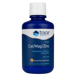 Trace Minerals | Liquid Cal/Mag/Zinc | Calcium, Magnesium, Zink, Vitamin D3 Supplement | Stöder Normal Tissue, Muscle och Bone Density | Natural Piña Colada Flavor | 16 Servings, 16 fl oz.