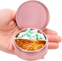 Metal Pill Case 2 Compartment - Vattentät Pill Box för daglig resa, Pocket Purse Pill Container Holder Compact Medicine Organizer för vitaminer Fish Oils Medicinering