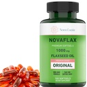 Nova Lucia Organic Flaxseed Oil Capsules 1000mg - Omega 3 6 9 Softgels för hår, hud och naglar - Non-GMO, Gluten-Free, Hexane-Free, lätt att svälja - 100 flytande Softgels