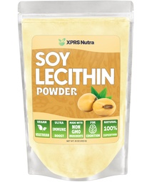 XPRS Nutra Soy Lecithin Powder Food Grade Fat Emulsifier - Lämplig för matlagning, bakning och mer - Vegan Friendly Soy Lecithin Powder Cooking Aid (16 Ounce)