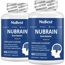 NuBrain Booster - Brain Supplement för Brain Booster, Memory, Focus & Clarity Support med St John's Wort, Ginkgo Biloba, Bacopa & More | Pack 2