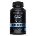 Zhou Iron Beard - Beard Growth Vitamins Män, Premium Biotin, Saw Palmetto & B Vitamin piller för att stödja ansiktshår, Beard Care Supplement för full skägg - 60 Veggie kapslar