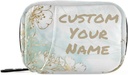 Custom Pill Box 7 Day Pill Case Bag Golden Flowers Personalized Name Travel Pill Organizer Bag med Zipper Portable Weekly Case Compact Size för vitamin Supplement Holder